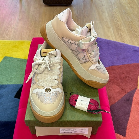 Gucci GG Screener lame sneakers Size 41 1/2 - U.S 11.5 - Picture 1 of 13